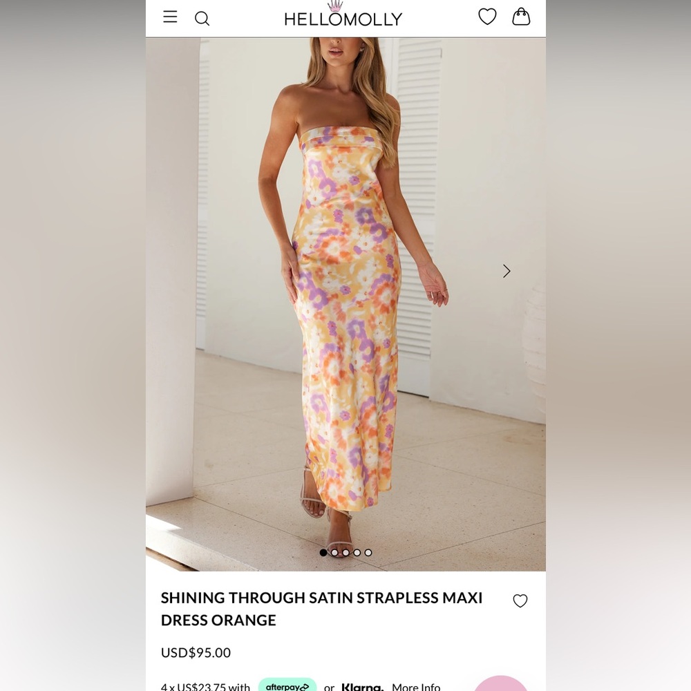 Floral Maxi Dress in Yellow, Orange, and Purple